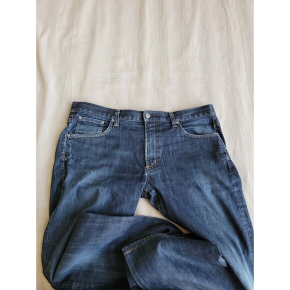 Citizens Humanity Mens Jeans 37x28.5 Straight Distressed Dark Blue Mid Rise USA - Picture 10 of 16